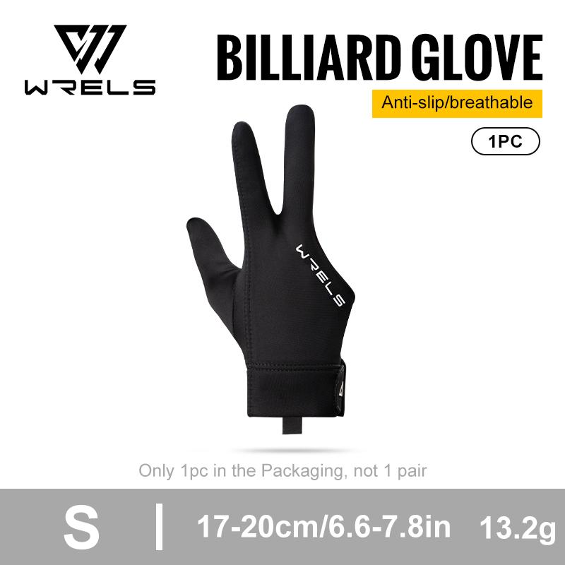 WRELS 1pc Professional Billiards Glove High Elastic 3 Finger Snooker Glove Breathable Anti-Slip Adjustable Billiard Pool Glove