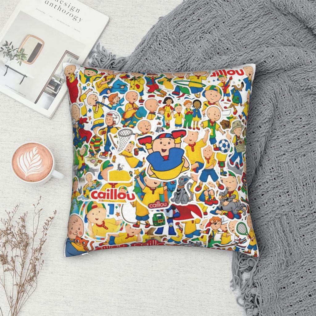 Federa per Cuscino Stampa Baby Friend C-Caillou Copricuscino Copricuscini Arredamento Casa Y2K con Zip Multitasca