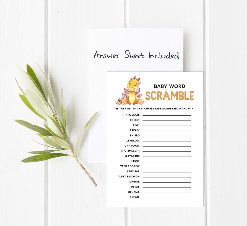 Inkdotpot Baby Shower Game Set Of 50 BabyA AlphabetA ABCA Game Dinosaur Jungle Animals Party