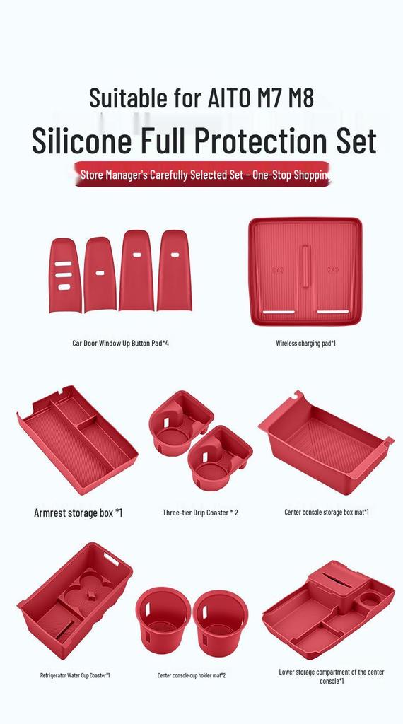 AITO M7/M8/M9 Wireless Charger Pad & Interior Decoration Accessory Set
