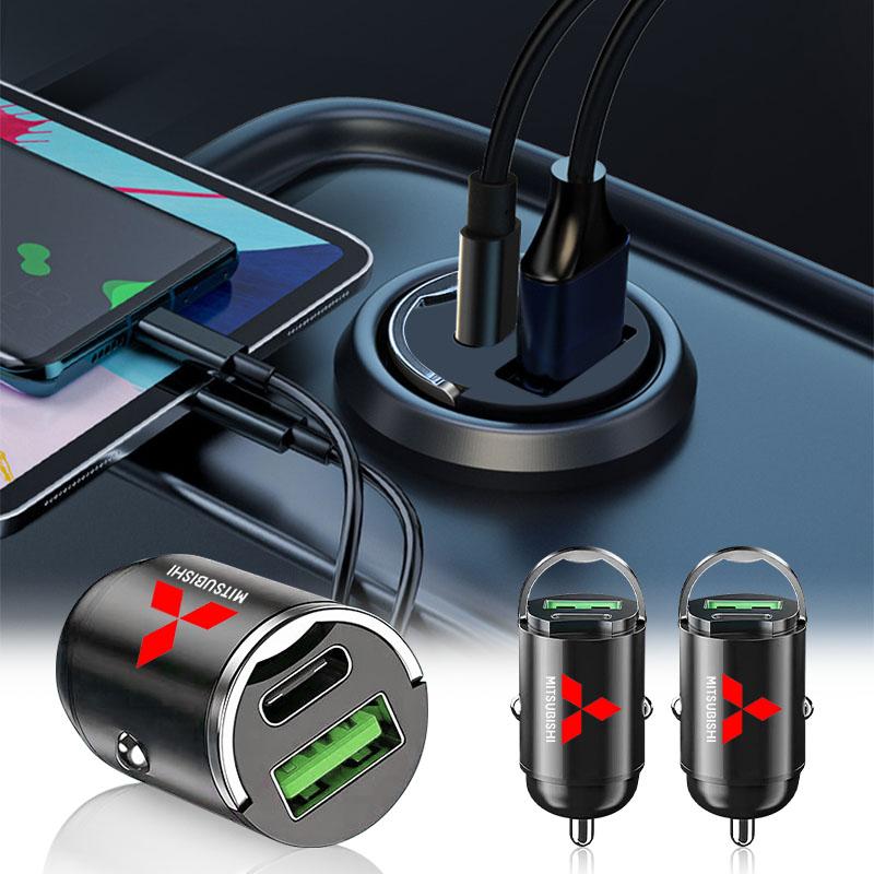 Car Charger 12-24V Lighter Fast Charging Adapter Car USB Type C Charger For Mitsubishi Pajero Outlander XL Montero Lancer Triton l200 Galant
