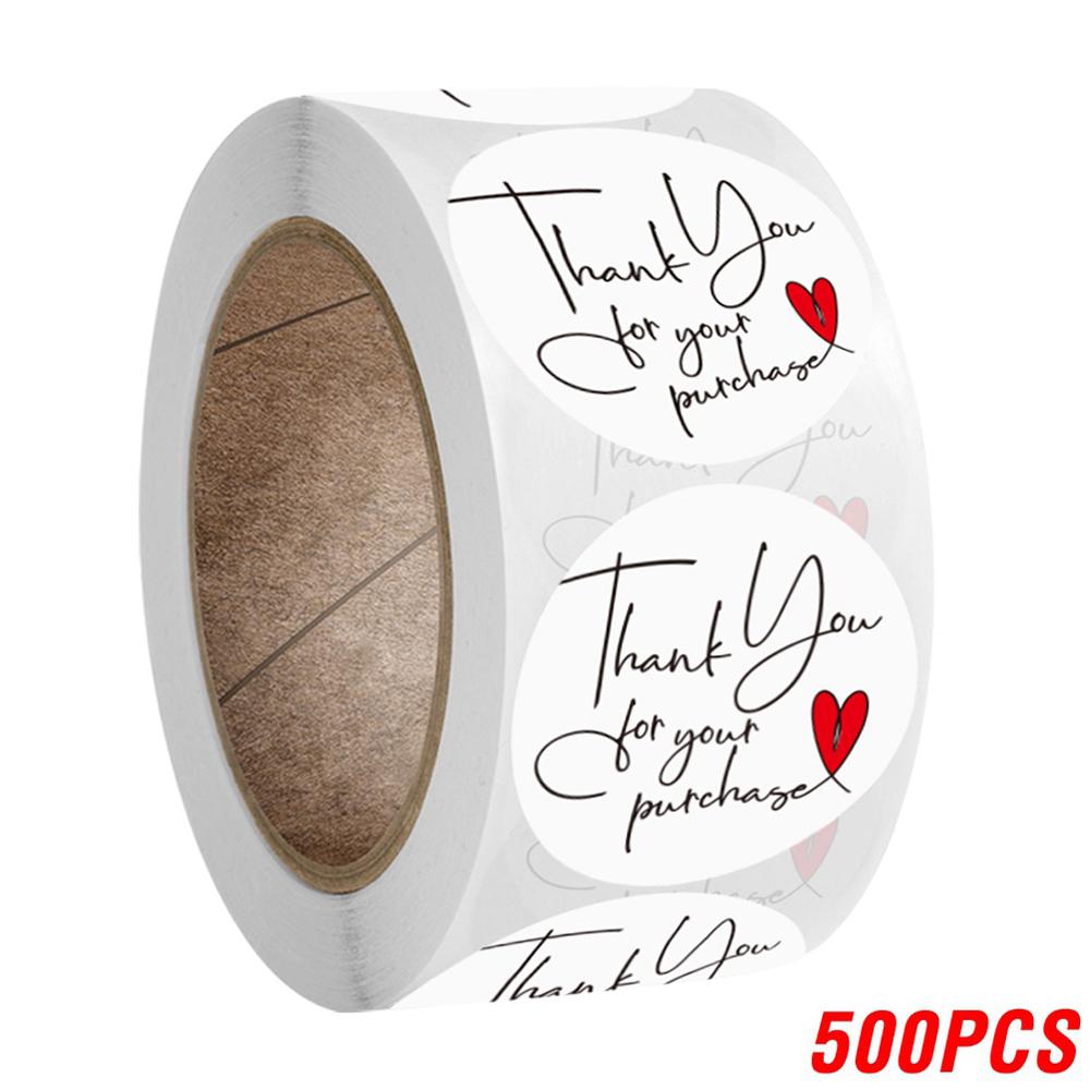 100-500pcs Round Thank You Stickers for Envelope Seal Labels Gift Packaging decor Birthday Party Scrapbooking Stationery Sticker
