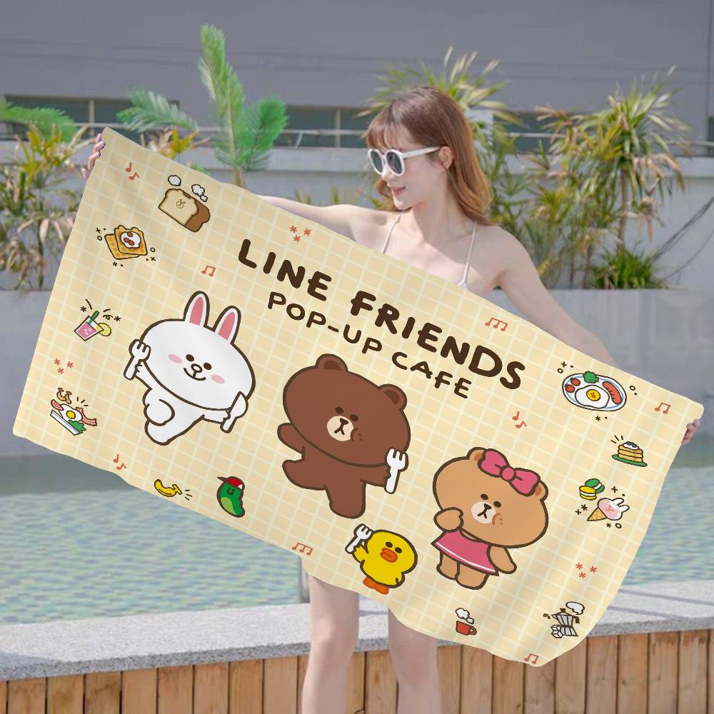 Classic Cartoon L-LINE F-FRIENDS Beach Towel Colorful Bath Towels For Girl Microfiber Quick Dry Sand Free Beach Gym Pool