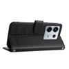 For Xiaomi Redmi Note 13 Pro 5G/Poco X6 5G Case with Strap RFID Blocking Leather Wallet Phone Cover Cat Mouse Pattern -  Black