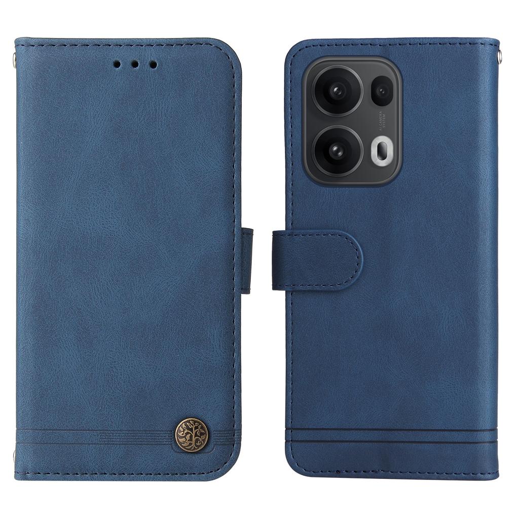 For Oppo Reno14 Pro 5G (China)/Oppo Reno13 Pro 5G/Oppo Reno14 Pro 5G (Global) Leather Wallet Cases Skin Touch Phone Cover Stand with Strap