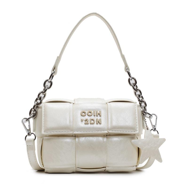 Woven Portable Small Square Bag Women's Spring New Shoulder Bag Niche High-end Hand Carry Messenger Bag