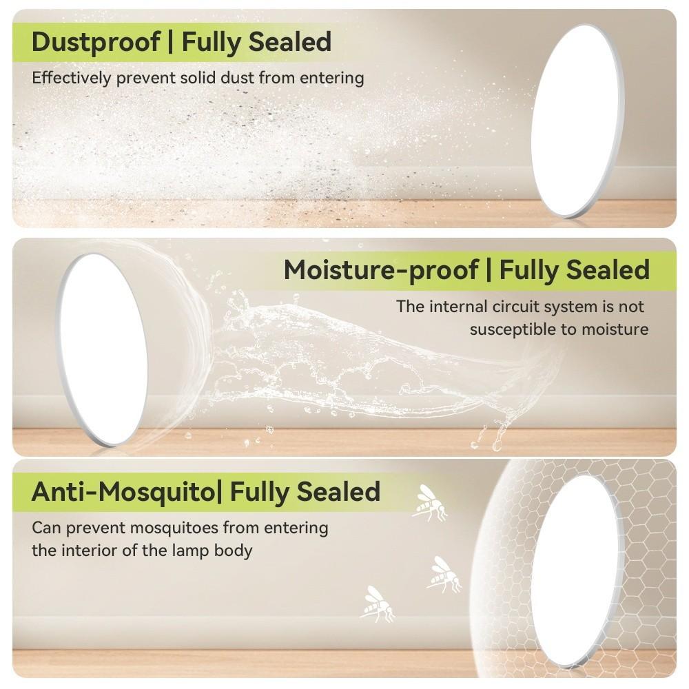 30W 40W 50W Living Room Kitchen Bedroom Modern Tri-color Lamps Dimmable Ceiling Light Remote Control LED Ceiling Lamp