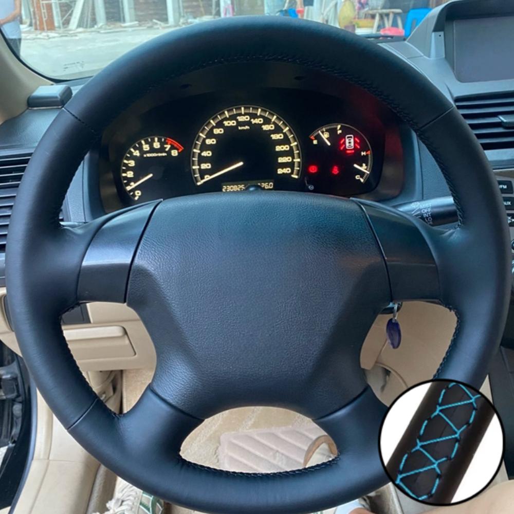Car Accessories Hand-stitched Black Artificial Leather 2003-2007 Odyssey 2005-2010 Steering Wheel Cover For Honda Accord 7