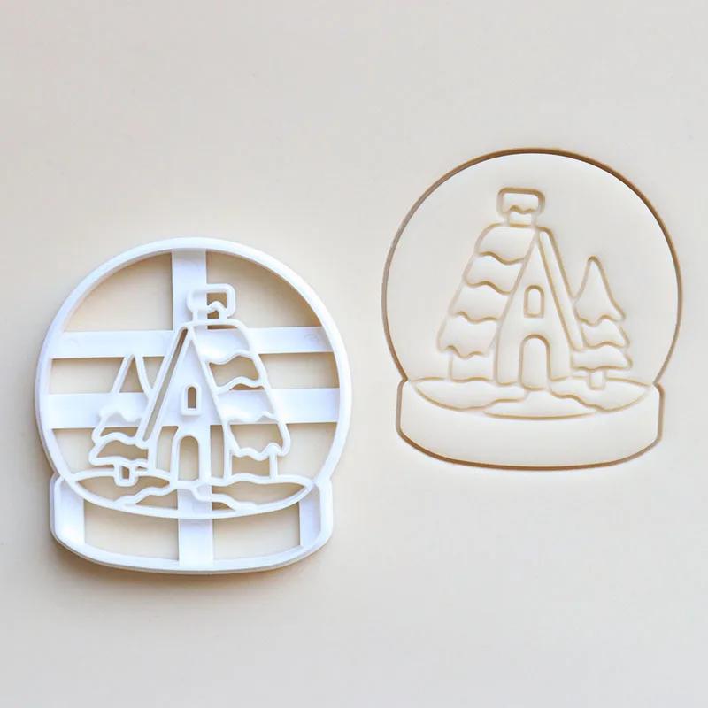 

Формочки для печенья Рождественский пряничный снежинка Санта Пластиковая форма для печенья Печенье Штамп Рождественская кухня DIY Инструменты для выпечки