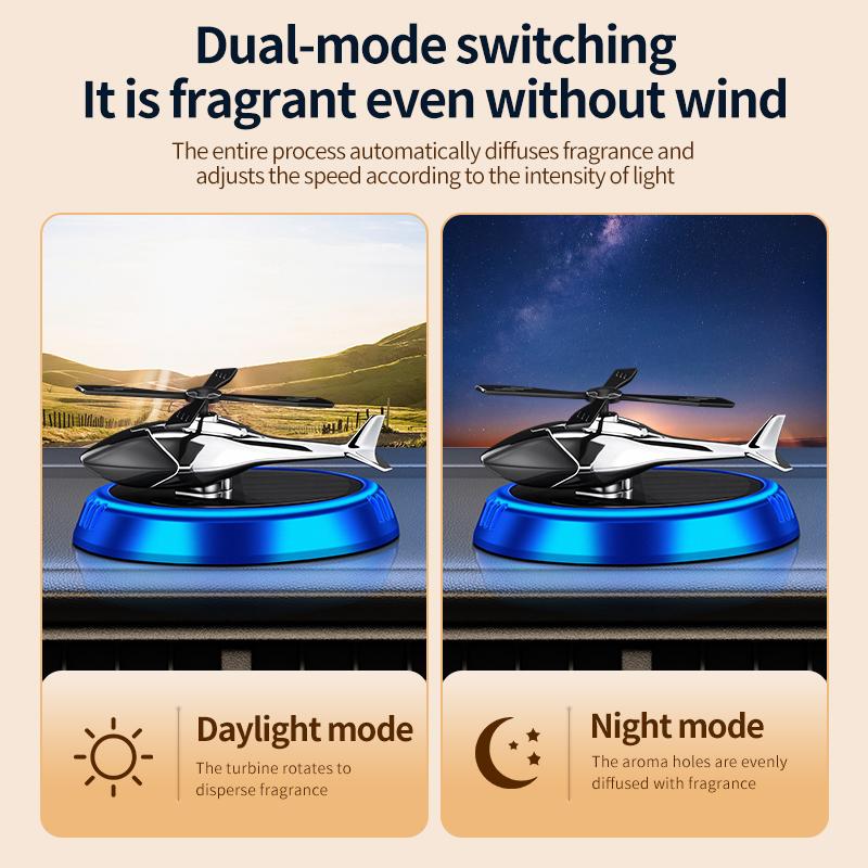 Car Air Freshener Solar-Powered Rotating Plane Perfume - High-End Dashboard Decoration for Men, Car Interior Ornament