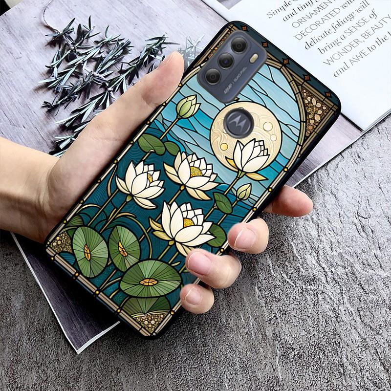 Phone Case For Moto G86 G85 G75 G15 G05 G56 G72 G53 G54 G84 G60 G31 G32 G24 G 5G G Play Lotus Flower