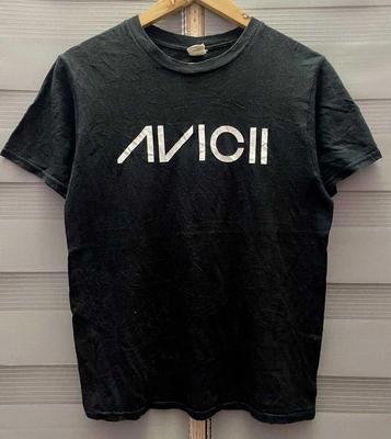 Vintage tričko s logem Avicii Klasické černé Bavlněná kolekce Tričko pro milovníka hudby