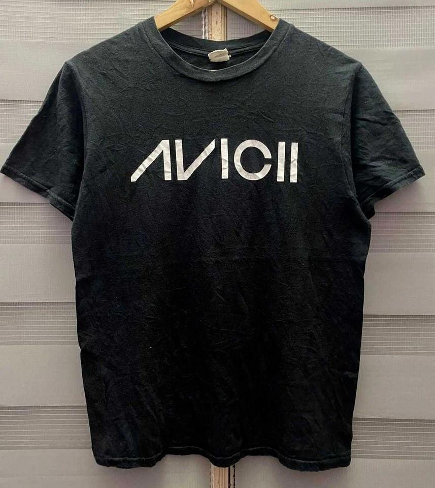 Vintage Avicii Logo T-Shirt Classic Black Cotton Collection Music Lover Tee Unisex T-Shirt S