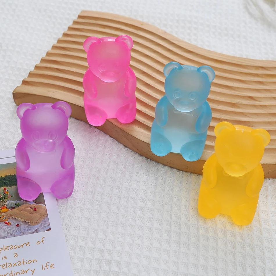 4 Styles Colourful Cute Bear Squeeze Toy Creative Toys Soft Simulated Transparent Slow-Rebound Decompression Toy For Adult