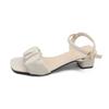 Fashion New Open-toed Casual Sandals 2025 Spring Summer Women's Thick Heel Elegant Middle Heel Buckle Women's Comfortable Shoes