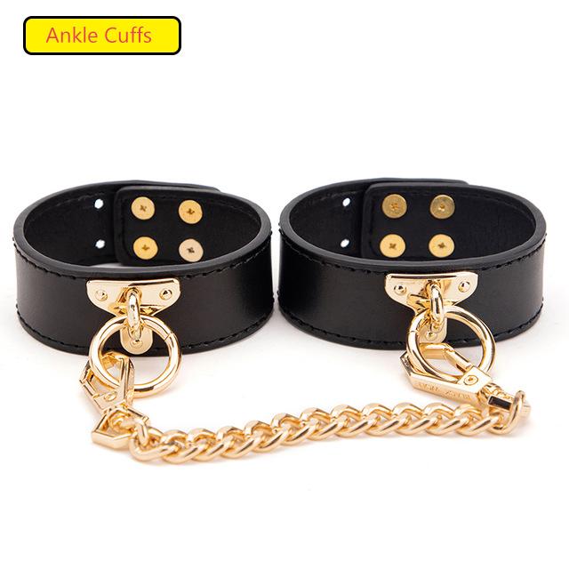 Kits For Bondage Collar Genuine Leather Neck Restraint With LeashErotic Sex Toys For Women Couple Adult Games Sex Product