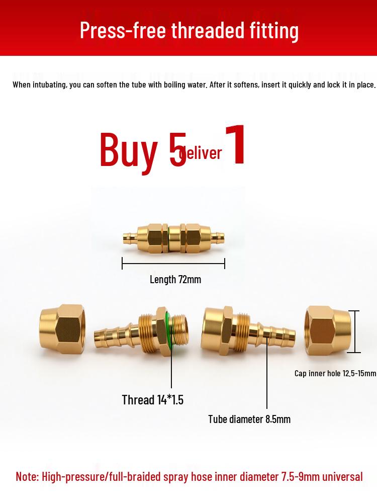 High-Pressure Water Pipe Coupler: Crimp-Free Spraying Machine Connector Accessories