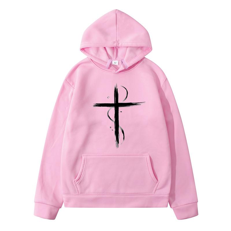 Kreuz gedruckt Neu in Hoodies Sweatshirts Harajuku Herren Sweat-Shirt Herbst reine Baumwolle Kleidung Mode lässig