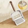Stainless Steel Cat Litter Scoop Wooden Handle Long Handled Litter Box Shovel Large with Hanging Hook Pet Waste Picker