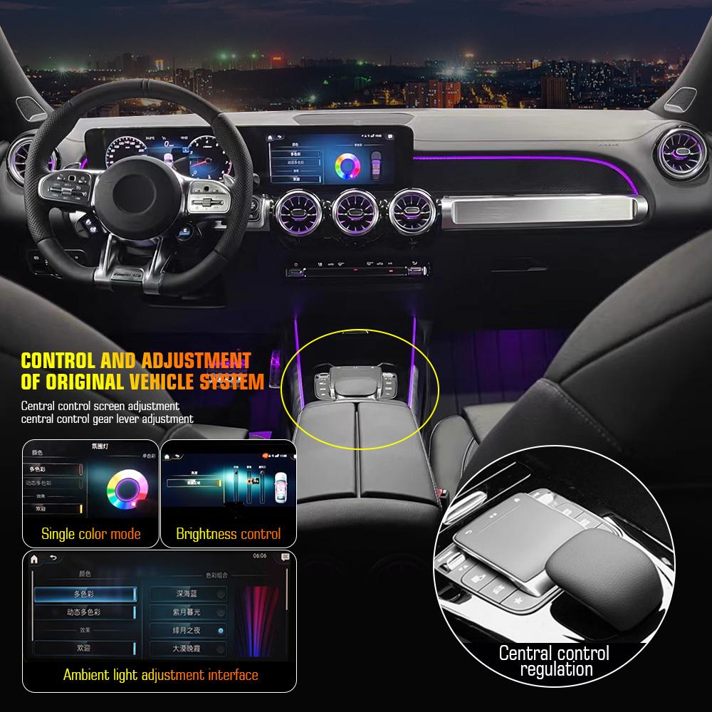 64/12 Colours Ambient Lights APP Led Car Air Vents Turbine Nozzle Decorate Lamp for Mercedes-Benz A/CLA W176/CLA W117/GLA W156