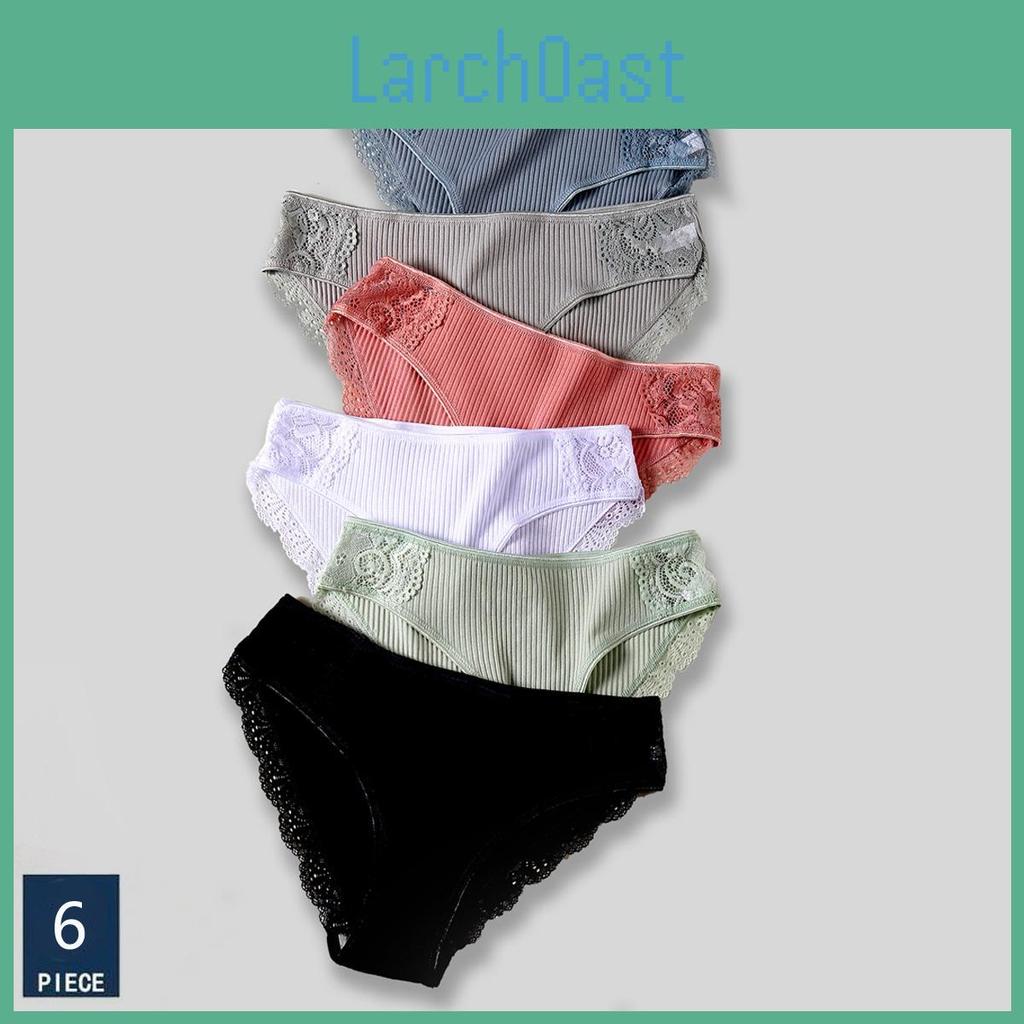 Comfort Cotton Panties Lace 6pcs Underwear Set Briefs Women Fashion Sexy Lace Intimates Plus Size Mxxl