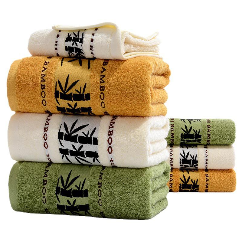 Absorbent Bamboo Fiber Washcloths - Pure Cotton Face & Bath Towels with Embroidered Logo