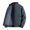 Winter Men Fashion Diamond Pattern Fleece Lined Jacket Casual Outwear Men Thermal Warm Coats Clothing