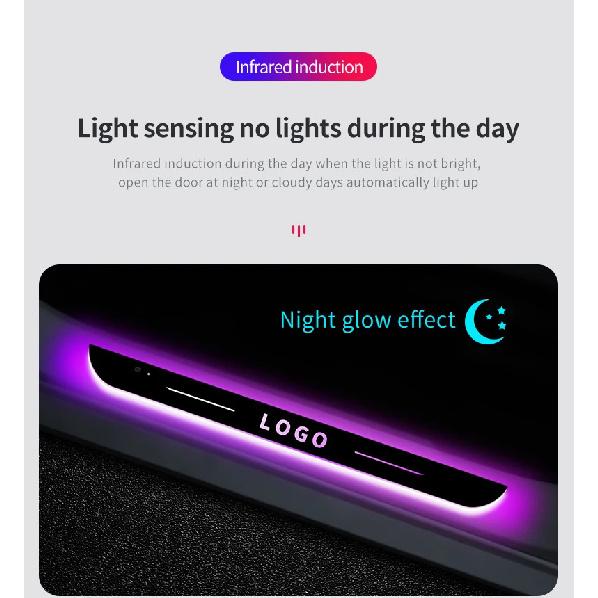 [Customized] Car Door Illuminated Sill Light Logo Projector Lamp USB Power Moving LED Welcome Pedal Car Scuff Plate Pedal Light