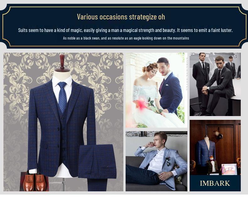 Men's Plus Size Plaid Suit Set for Weddings & Casual Events