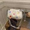 This Year, the Popular Peach Heart Drawstring Chain Small Bag Messenger Bag 2025 New Trendy Fashion Versatile Casual Bucket Bag