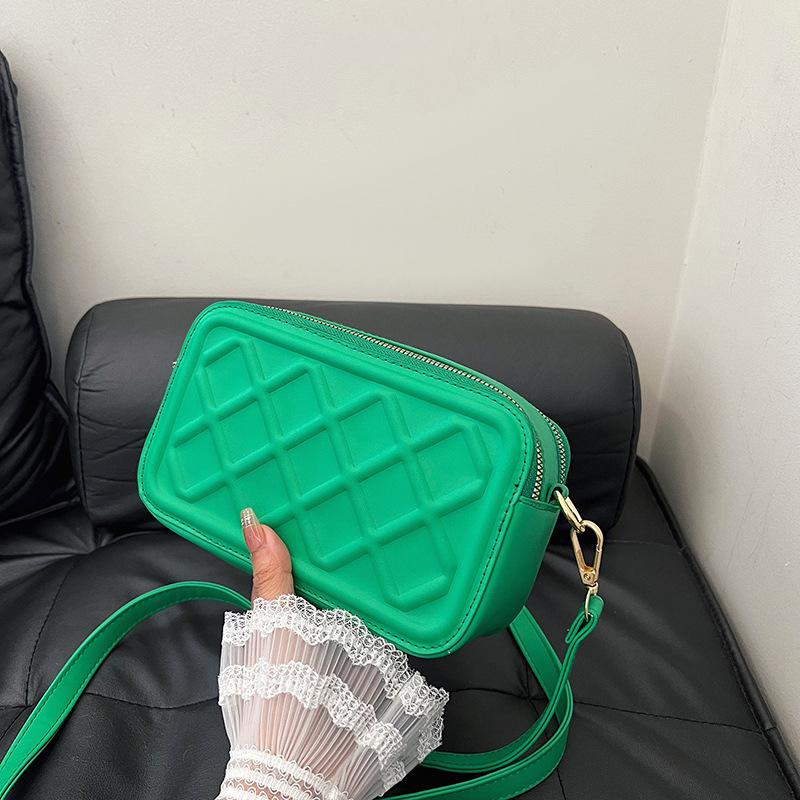 Spring Bag Diamond Wide Shoulder Strap Trendy Messenger Bag Simple Bag Personalized Shoulder Small Square Bag