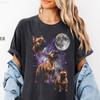 Französische Bulldogge heult den Mond an T-Shirt, Lustiges Französische Bulldogge Hund Grafik-T-Shirt, Geschenk für Französische Bulldogge Liebhaber, Retro Vintage Y2K 90er Jahre Stil
