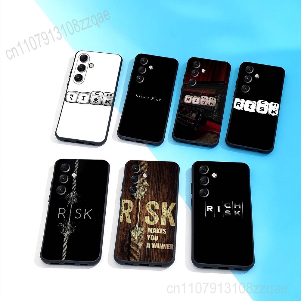 Day Trader Trading RISK Phone Case For Samsung Galaxy A 73,72,51,53,52,71,22,5G,Note,J7,8,9 Soft Black Cover