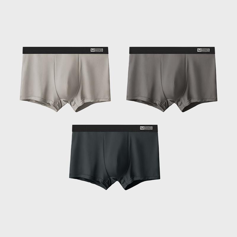MiiOW 3 szt. Męska Bielizna Grafenowa Antybakteryjna Bielizna Miękka i Wygodna Bawełniana Bielizna Płaskie Rogi Rozmiary L-5XL