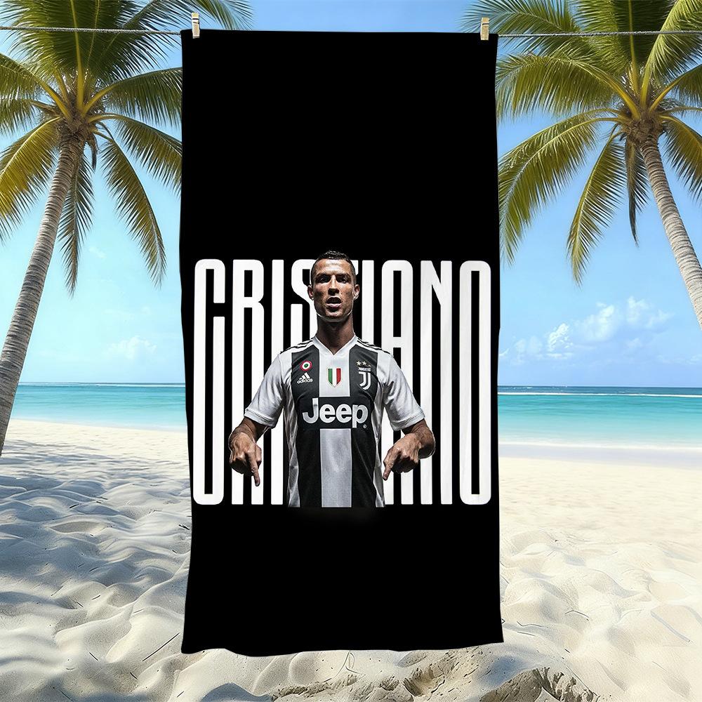 Asciugamano da Spiaggia in Microfibra Stampato Sport Calcio Asciugatura Rapida Morbido Assorbente Asciugamano da Bagno per la Costa