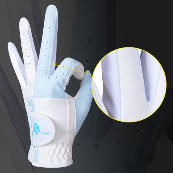 1 para rękawic golfowych z taśmą mocującą Odporne na zużycie antypoślizgowe, oddychające, elastyczne rękawice odprowadzające wilgoć Artykuły sportowe