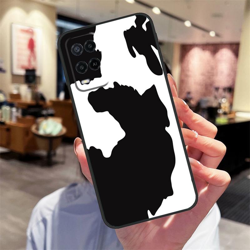 Spotted Cow Skin Print Case For Oppo A94 A74 A54 A18 A38 A58 A78 A98 A40 A60 A80 A16 A76 A96 A15 A17 A77 A57S Cover