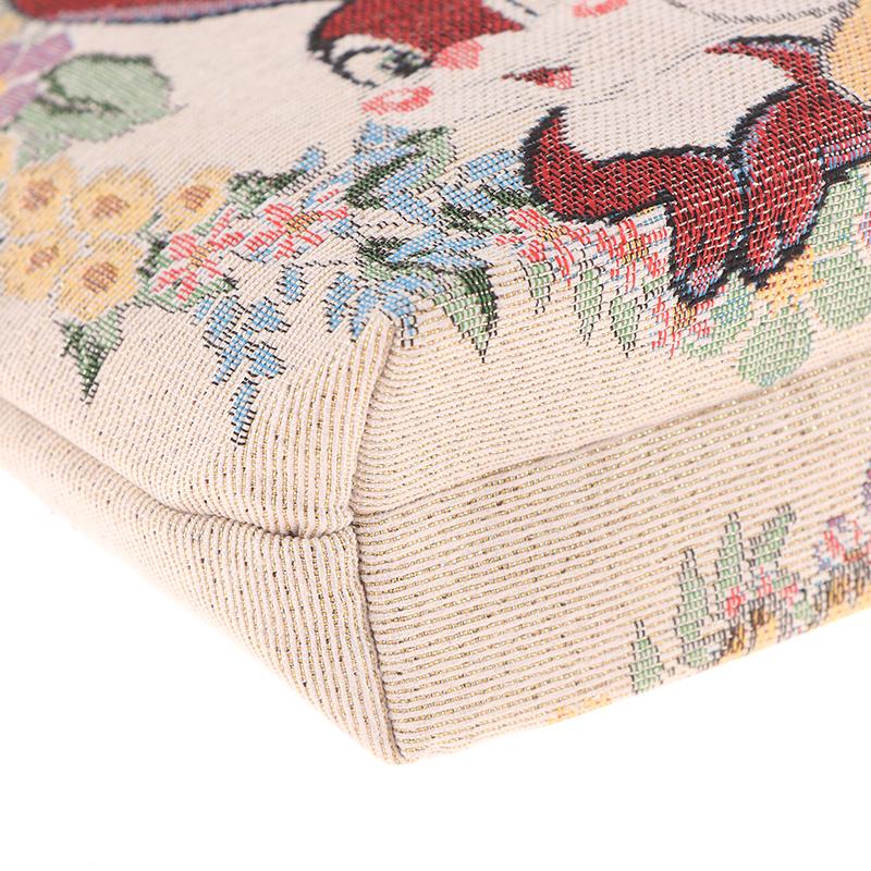 Embroidery Canvas Bag Cute Butterfly Rabbit Peony Tote Bag Small Shoulder Traveling Pouch Handbag Grocery Storage Bag