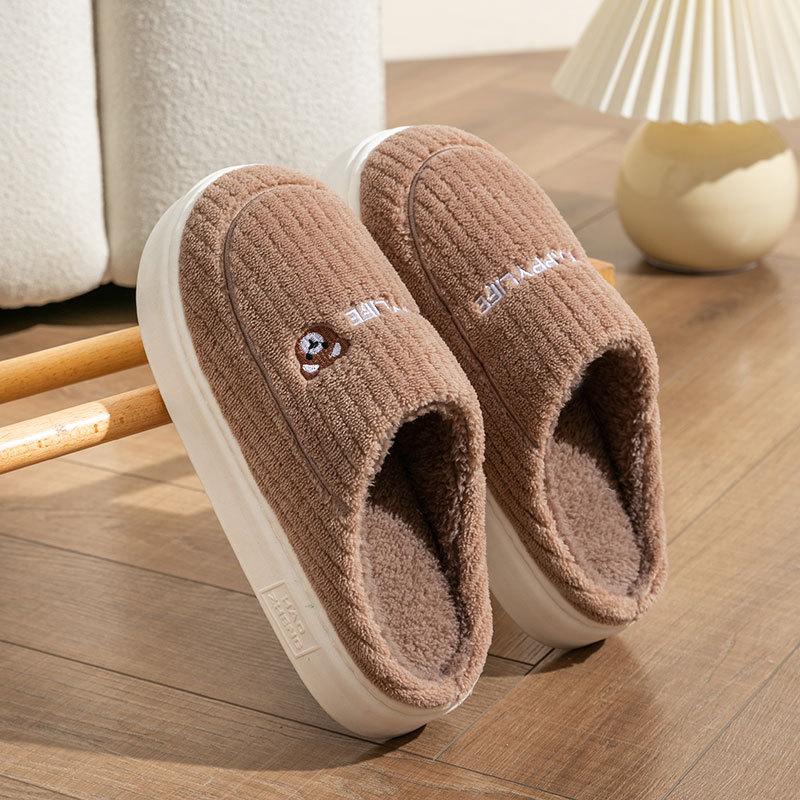 Cotton Slippers for Women In Spring, Autumn, Winter, Home Use, Indoor Non Slip Shoes, Thick Soled Home Warmth, Couple, Men