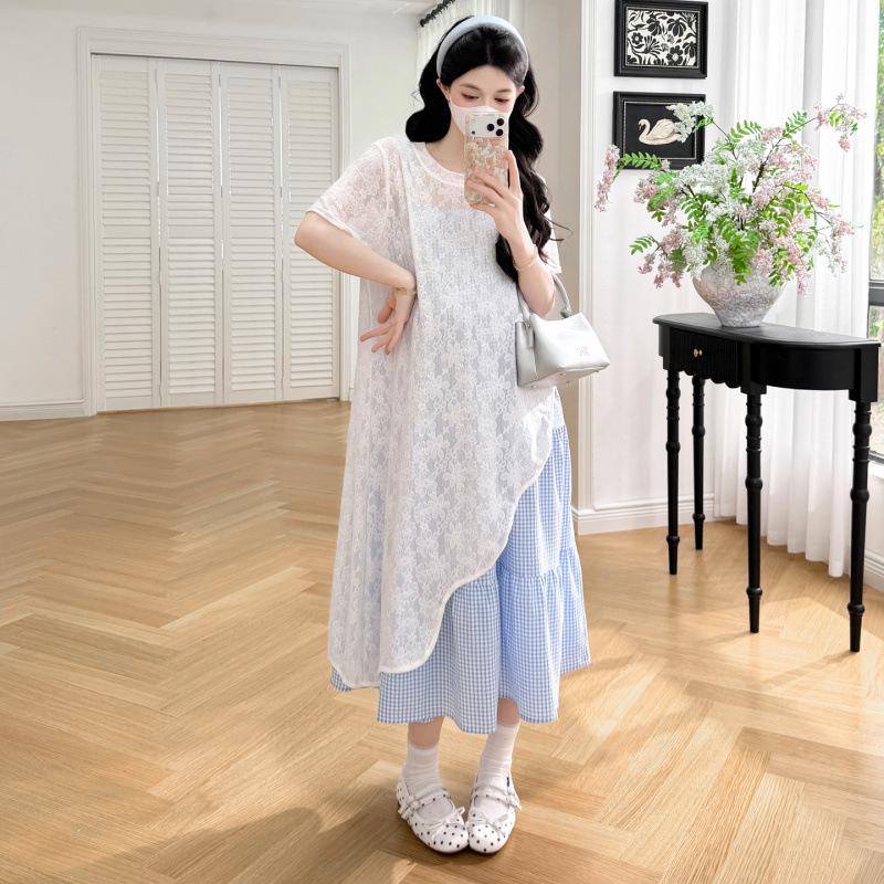 2026 Korean Style Fashionable Loose Maternity Two-Piece Dress Set 2XL
