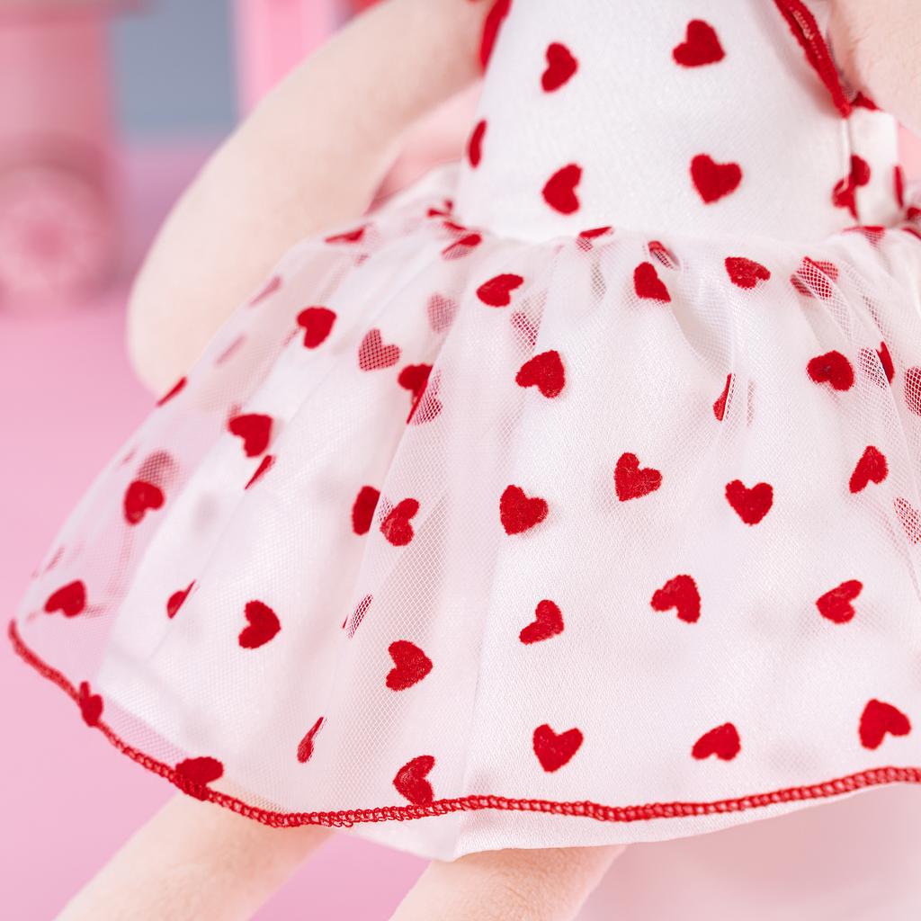 Plush Baby Dolls Spring Girl Love Flocking Baby Girls Gift Plush Dolls Christmas Gifts Ideas Birthday Gifts Doll Red
