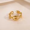 Edelstahl Goldfarbe Schweinchen Nasenloch Offene Ringe für Frauen Damen Trendiger Verstellbarer Fingerring Geburtstagsparty Schmuck Geschenk Neu