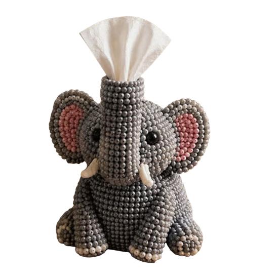 Beaded Animal Tissue Box DIY Kit, Tiny 3D Beaded Animals Craft Set, Kangaroo Elephant Pelican Bead Craft Kit for Adults Beginners Home Office B