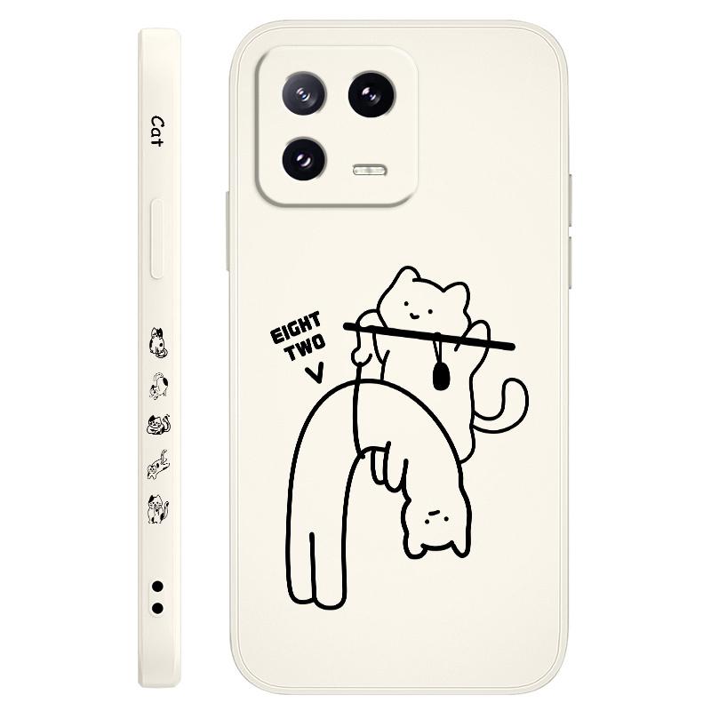 

Милый тяжелый чехол для телефона с кошкой для Xiaomi Mi 15 14 14T 13 13T 12 12X 12T 12S 11 11T 10 10T 9 9T Pro Lite Жидкий силиконовый чехол 12(12X)