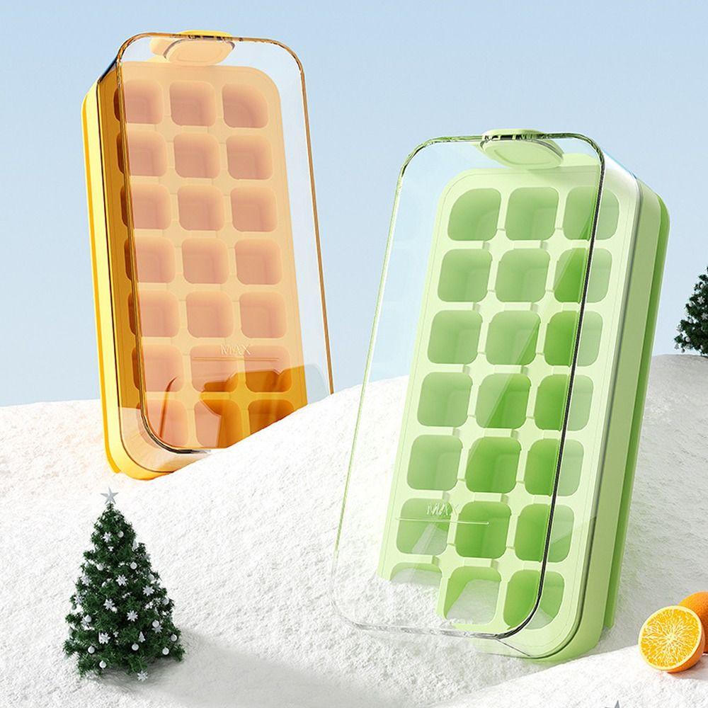 Food Grade Silicone 2in1 Ice Cube Straw Cups Press Type Ice Cube Tray Ice Tray Mold Travel