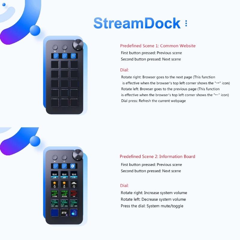 StreamDeck Visual Mini Keyboards LCD Button Live Streaming Controller Game Programming Customizable Keypad Win