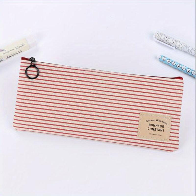 Student Stationery Canvas Pencil Bag Retro School Pencil Bag Office School Supplies Bag Handle Pencil Writing Tool Gift