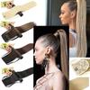 Long Straight Hair Clipped In Tail, Wig, Ponytail, Hairpin, Artificial Ponytail, Black And Brown Headpiece