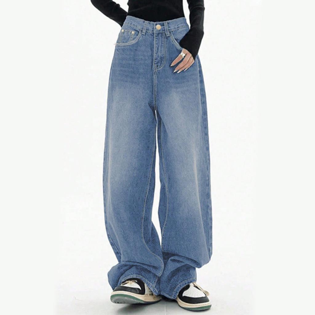 Fashion Women's Straight Casual Jeans Fashion Wide Leg Jeans