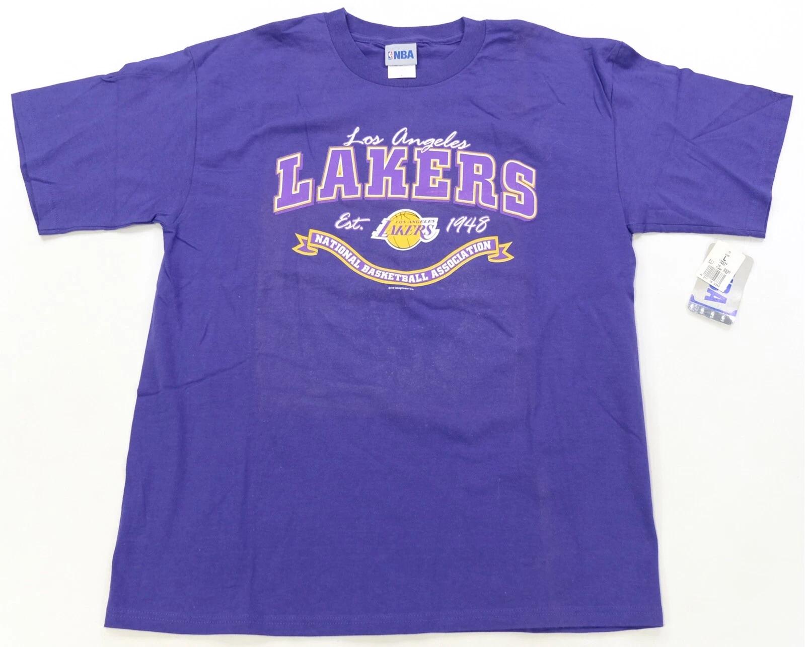 Rare VTG NBA Los Angeles Lakers NBA Basketball EST 1948 T Shirt 2000s W/ Tags L 3XL